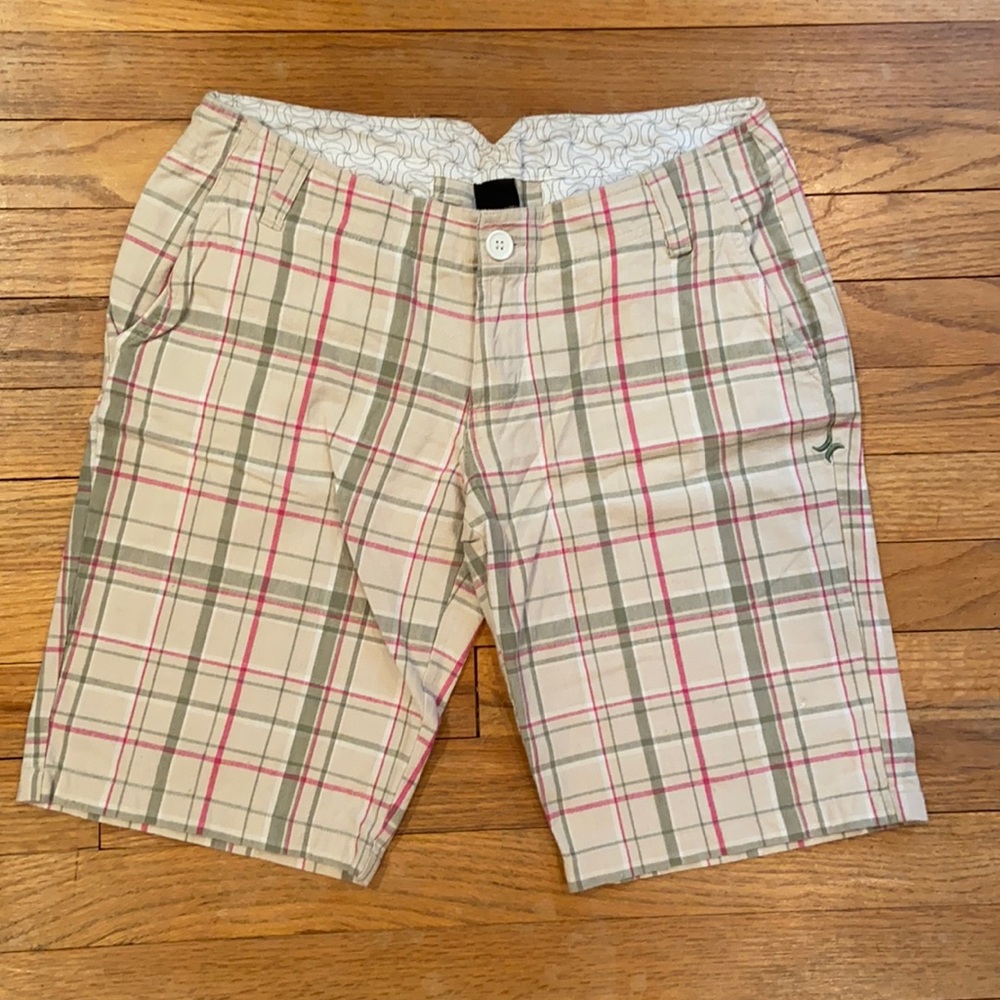 Hurley plaid long shorts size 7